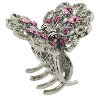 Karen Marie - Mini Filigree Jaw Clip - Light & Dark Rose (1)